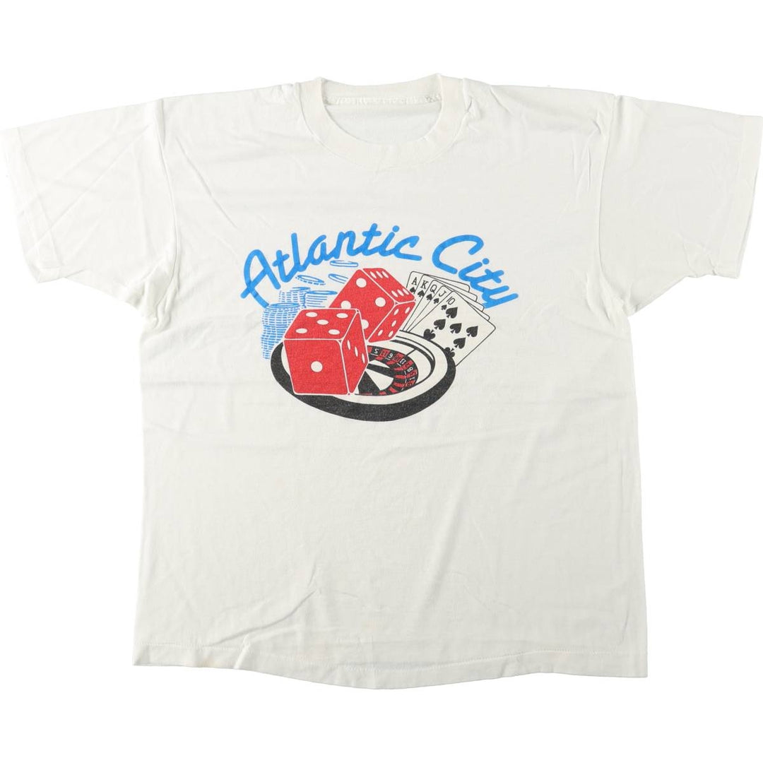 ~90'S Souvenir T-shirt, Men's XL equivalent, Vintage, Single Stitch unclear white type Vintage Second Hand