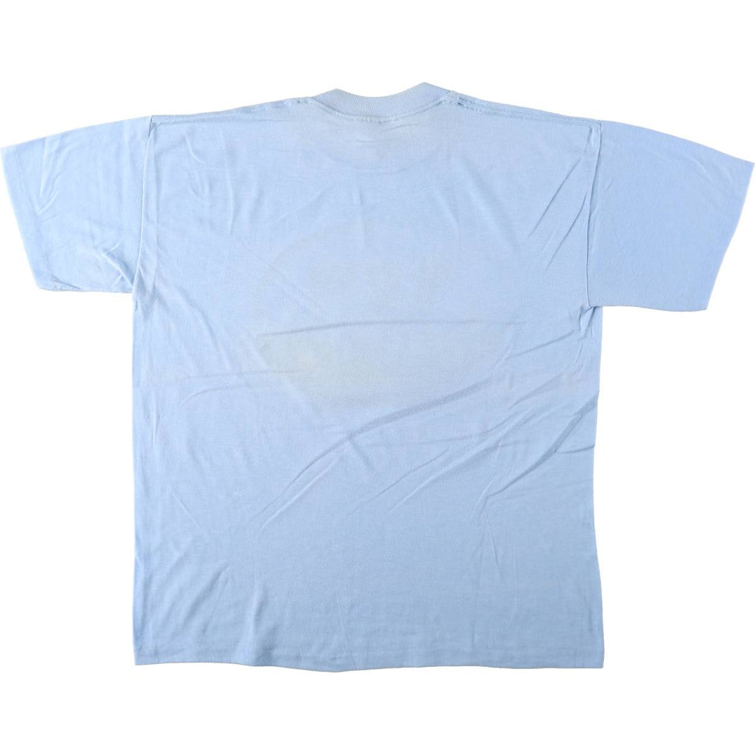 ~90'S Animal Pattern Message Print T-Shirt, Men's XL equivalent, Vintage unclear Blue type light blue Vintage Second Hand