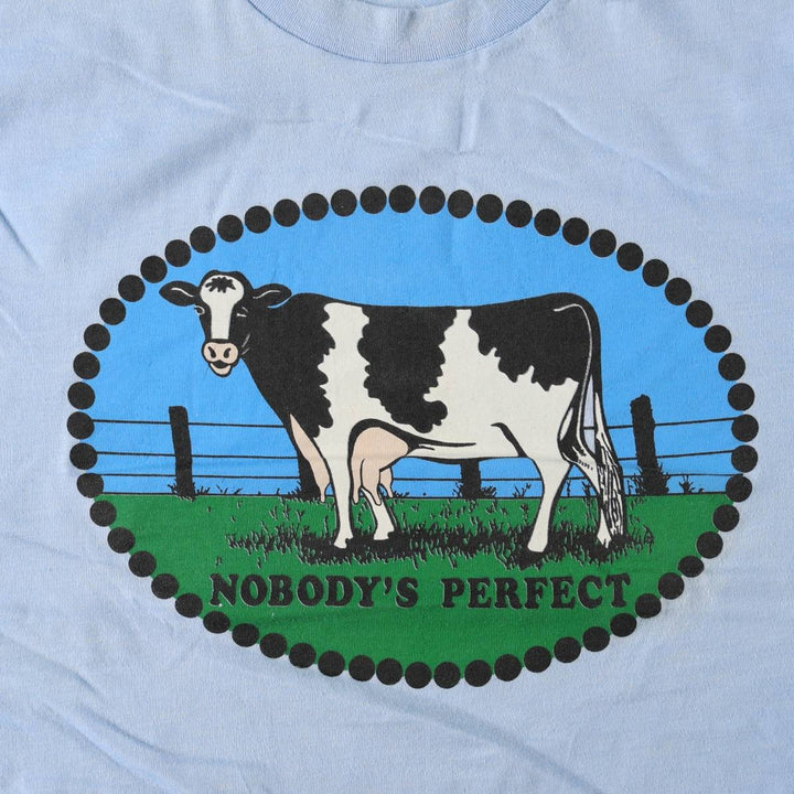 ~90'S Animal Pattern Message Print T-Shirt, Men's XL equivalent, Vintage unclear Blue type light blue Vintage Second Hand