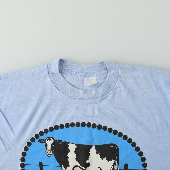 ~90'S Animal Pattern Message Print T-Shirt, Men's XL equivalent, Vintage unclear Blue type light blue Vintage Second Hand
