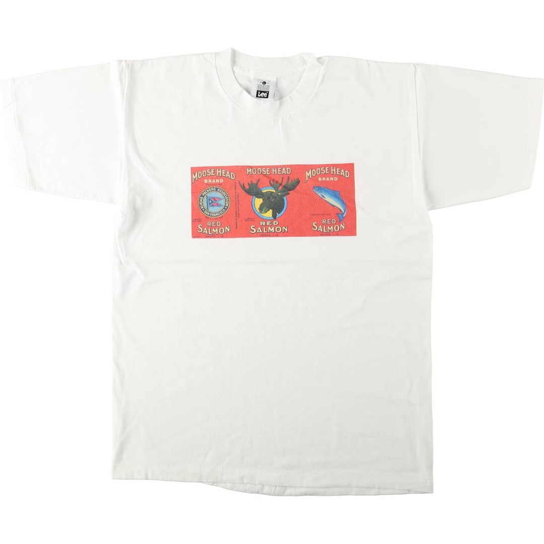 90'S Lee printed T-shirt, made in USA, men's size L, vintage cotton white type Vintage Second Hand