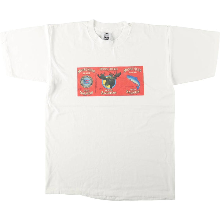 90'S Lee printed T-shirt, made in USA, men's size L, vintage cotton white type Vintage Second Hand