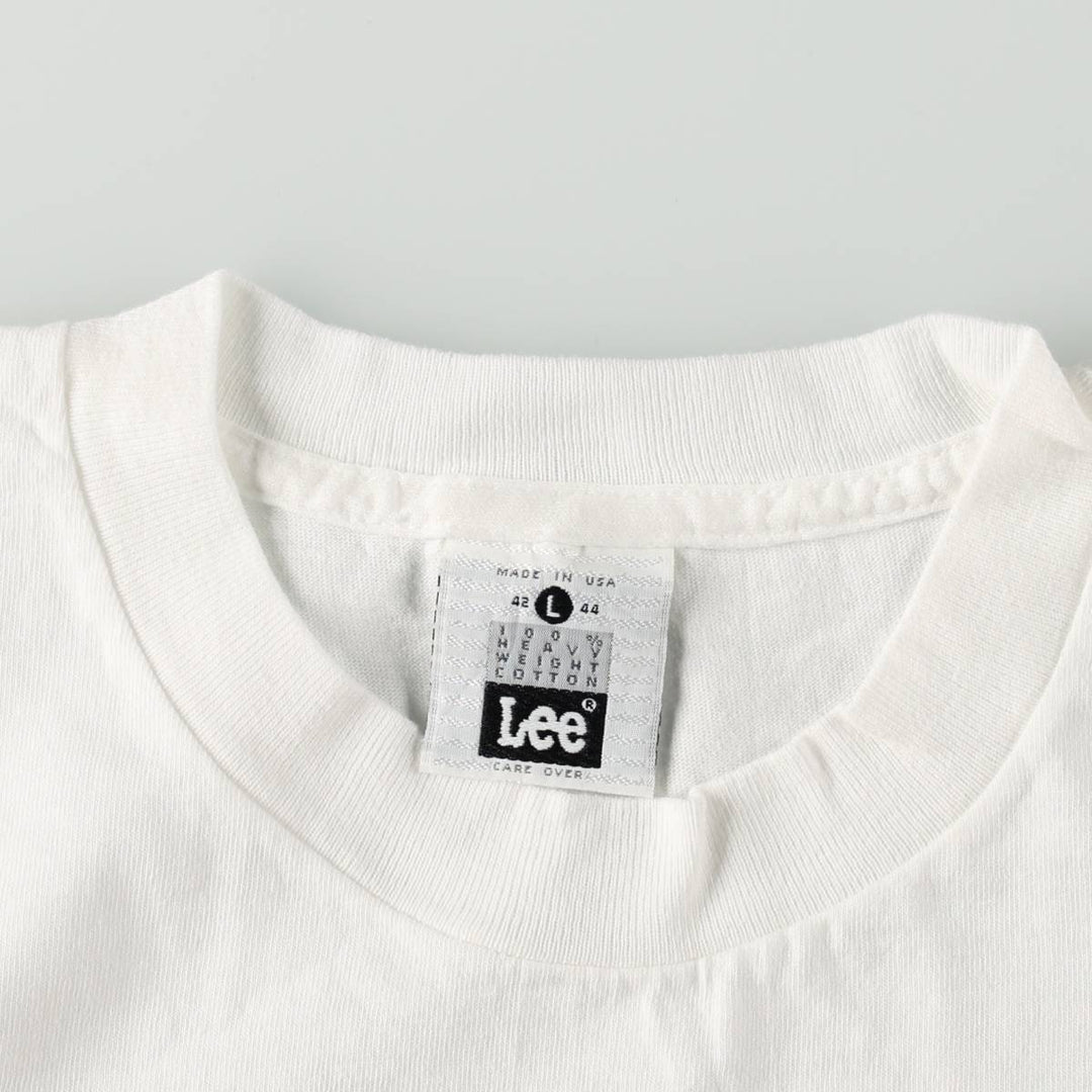 90'S Lee printed T-shirt, made in USA, men's size L, vintage cotton white type Vintage Second Hand