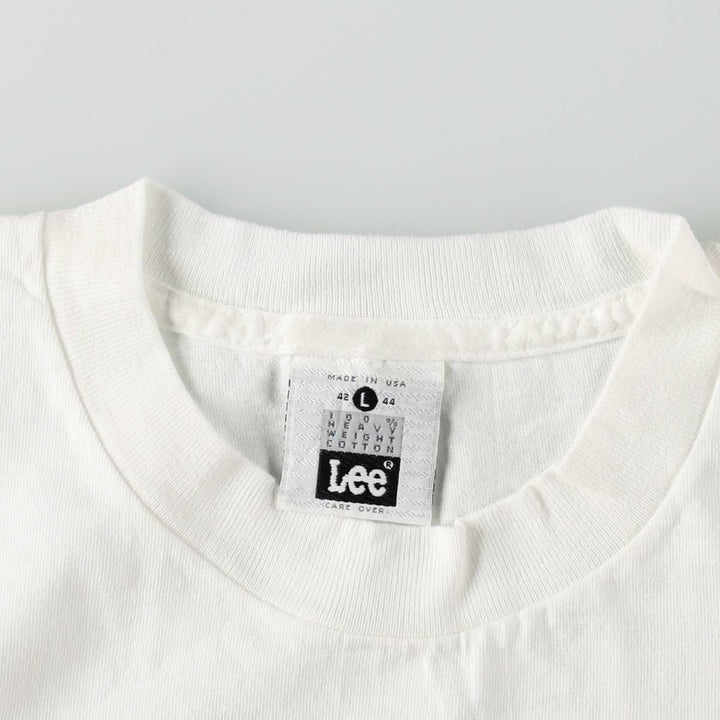 90'S Lee printed T-shirt, made in USA, men's size L, vintage cotton white type Vintage Second Hand