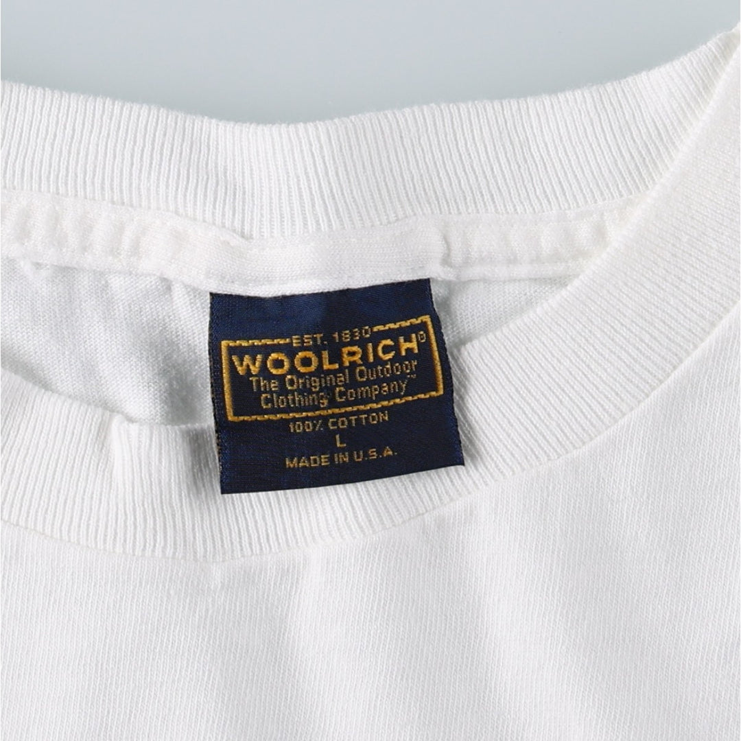 90s-00'S Woolrich Fish Print Short-Sleeve T-Shirt, Made in USA, Men's Size L (Equivalent), Vintage cotton white type Vintage Second Hand