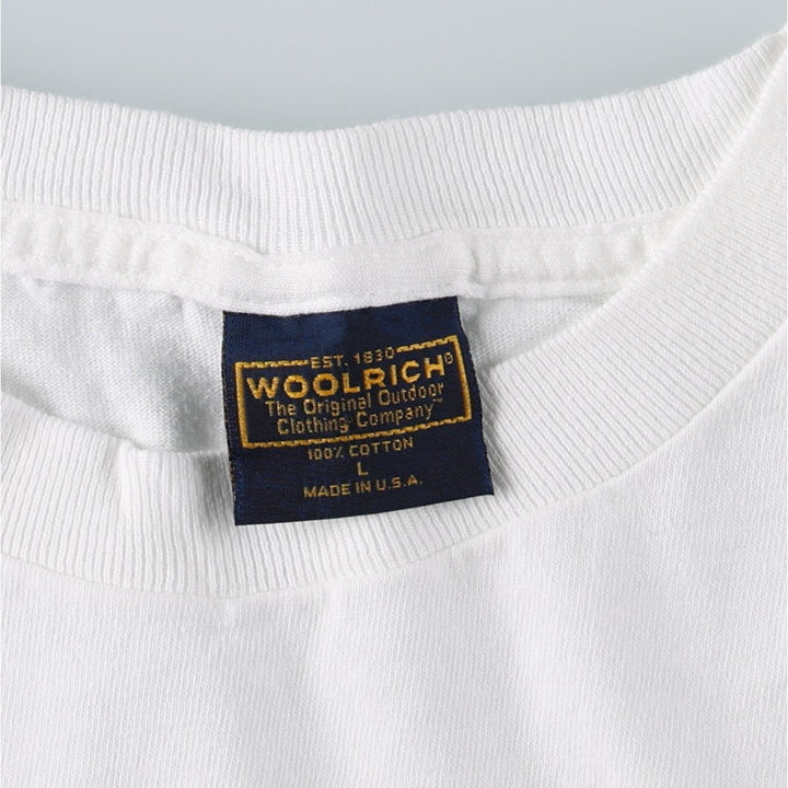 90s-00'S Woolrich Fish Print Short-Sleeve T-Shirt, Made in USA, Men's Size L (Equivalent), Vintage cotton white type Vintage Second Hand