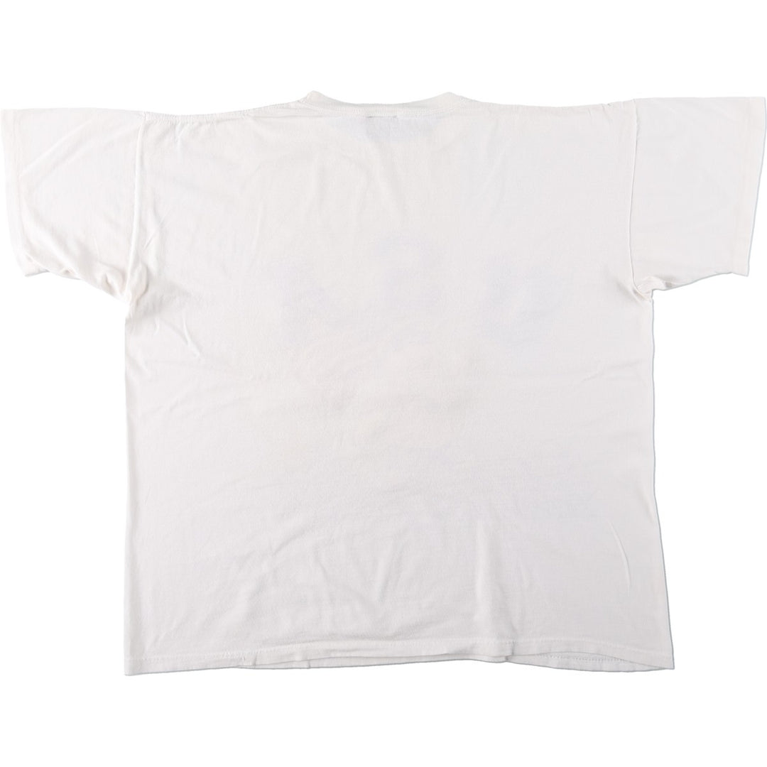 TOMPKINS AVE Animal Pattern Print T-Shirt, Made in USA, Men's XL equivalent. cotton white type Vintage Second Hand
