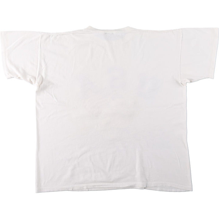 TOMPKINS AVE Animal Pattern Print T-Shirt, Made in USA, Men's XL equivalent. cotton white type Vintage Second Hand