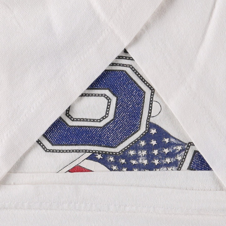 TOMPKINS AVE Animal Pattern Print T-Shirt, Made in USA, Men's XL equivalent. cotton white type Vintage Second Hand
