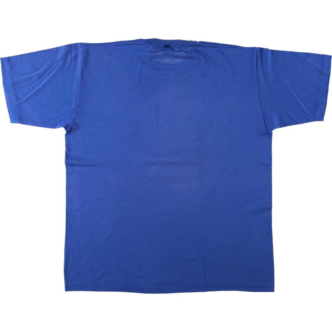 80s-90'S Jerzees Advertising T-Shirt, Made in USA, Men's XL equivalent, Vintage cotton blue type Vintage Second Hand