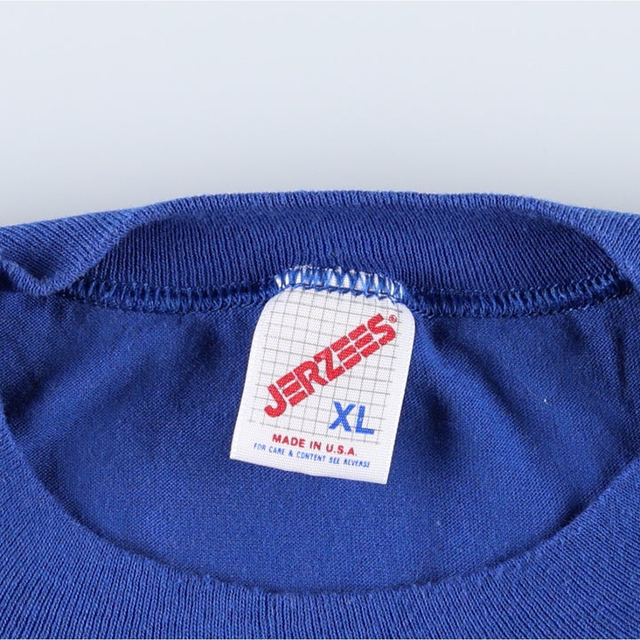 80s-90'S Jerzees Advertising T-Shirt, Made in USA, Men's XL equivalent, Vintage cotton blue type Vintage Second Hand