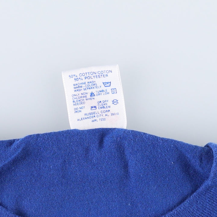 80s-90'S Jerzees Advertising T-Shirt, Made in USA, Men's XL equivalent, Vintage cotton blue type Vintage Second Hand