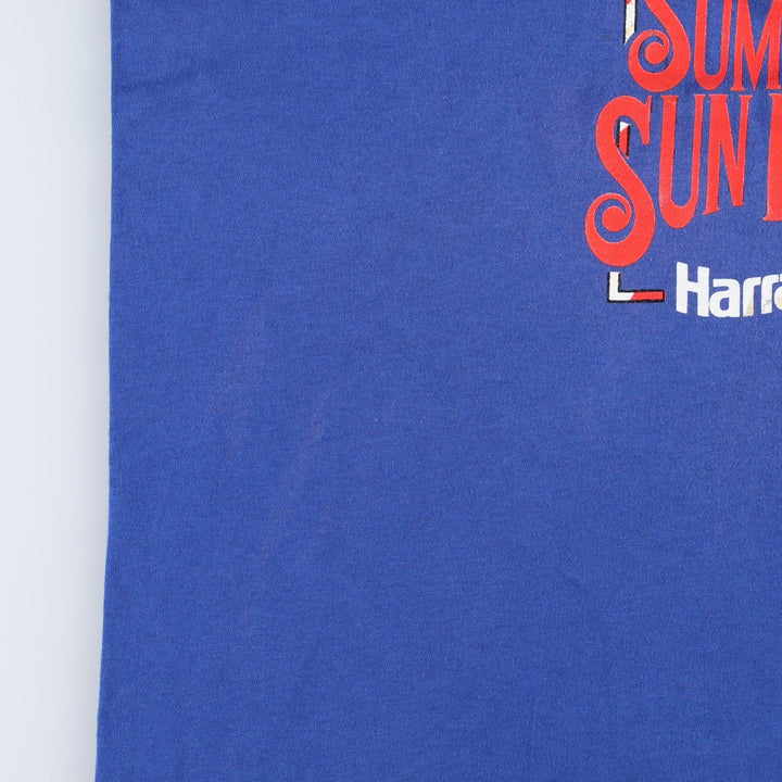 80s-90'S Jerzees Advertising T-Shirt, Made in USA, Men's XL equivalent, Vintage cotton blue type Vintage Second Hand