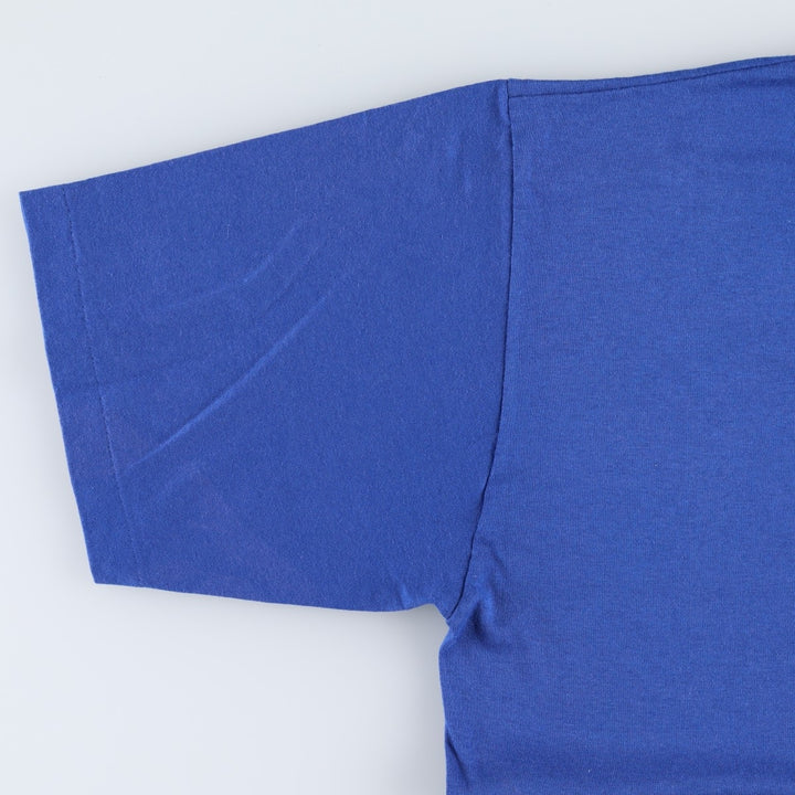 80s-90'S Jerzees Advertising T-Shirt, Made in USA, Men's XL equivalent, Vintage cotton blue type Vintage Second Hand
