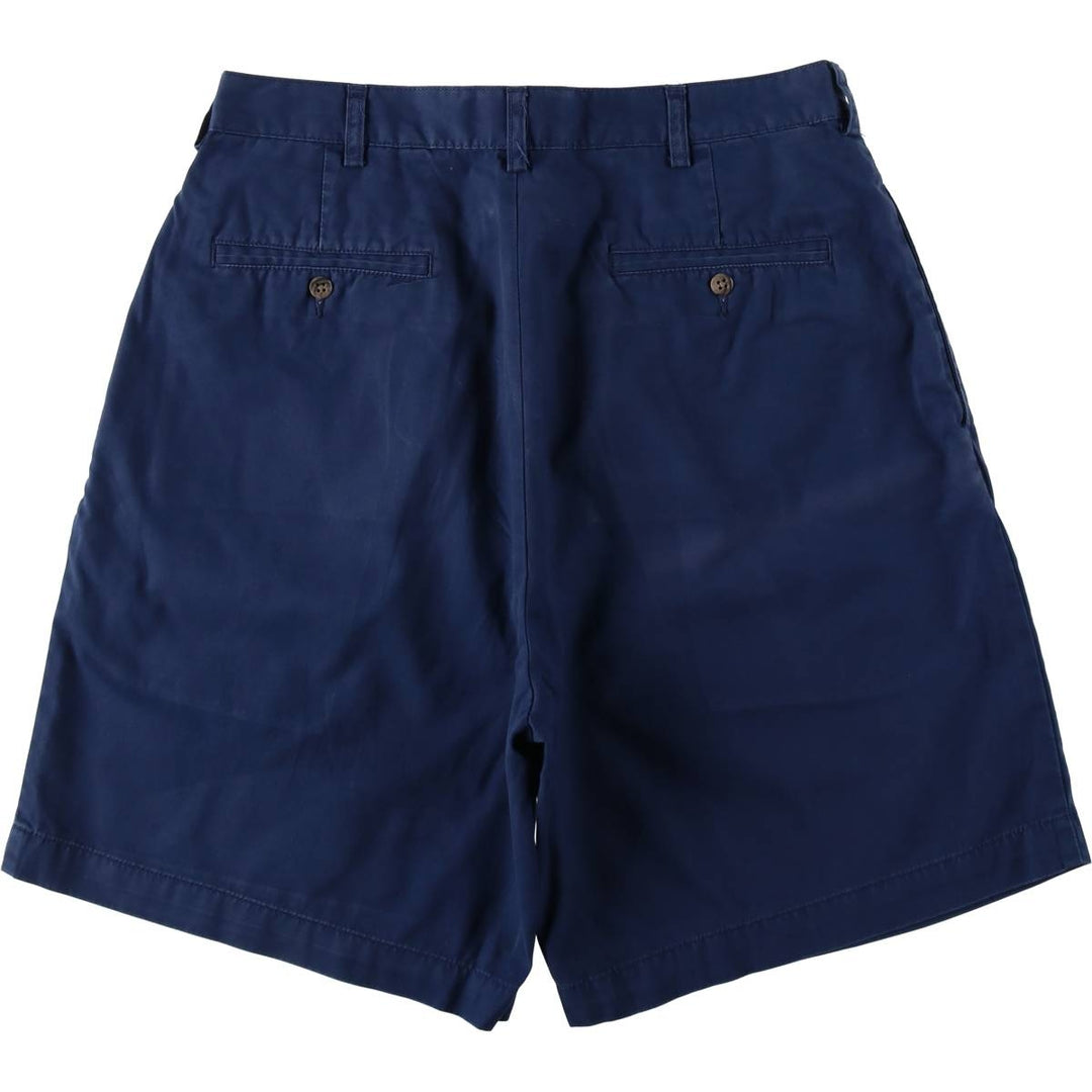 Ralph Lauren POLO by Ralph Lauren TYLER SHORT Two-pleat chino shorts, short pants, men's size W34 cotton navy blue type Vintage Second Hand