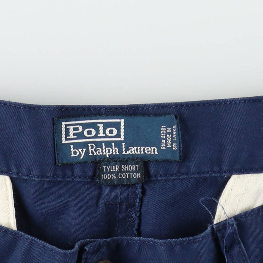 Ralph Lauren POLO by Ralph Lauren TYLER SHORT Two-pleat chino shorts, short pants, men's size W34 cotton navy blue type Vintage Second Hand