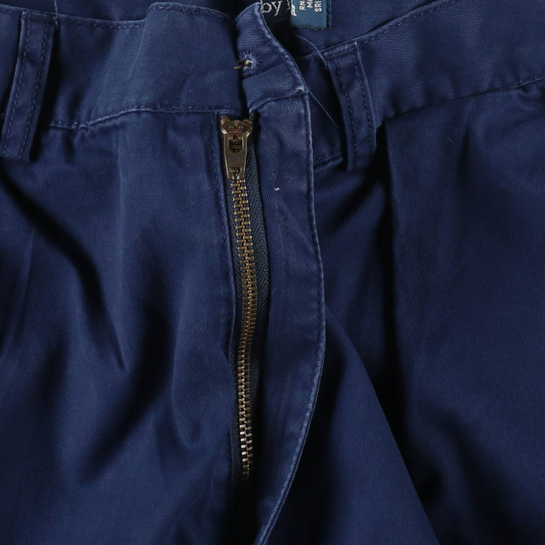 Ralph Lauren POLO by Ralph Lauren TYLER SHORT Two-pleat chino shorts, short pants, men's size W34 cotton navy blue type Vintage Second Hand