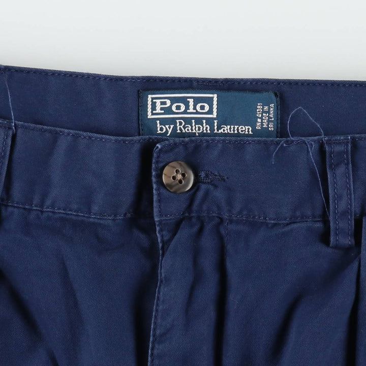 Ralph Lauren POLO by Ralph Lauren TYLER SHORT Two-pleat chino shorts, short pants, men's size W34 cotton navy blue type Vintage Second Hand