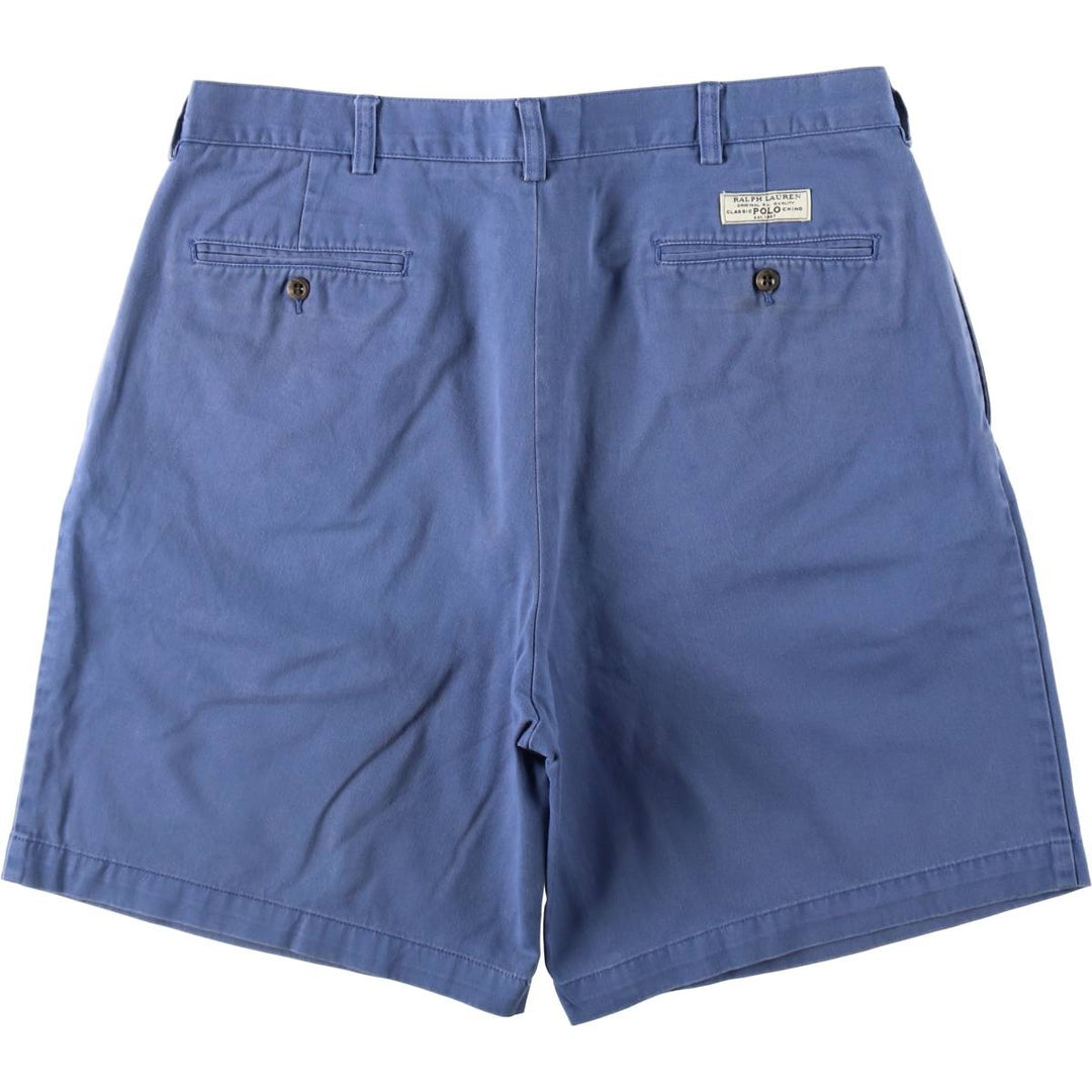 Ralph Lauren POLO by Ralph Lauren TYLER SHORT Two-pleat chino shorts, short pants, men's size W37 cotton blue type Vintage Second Hand