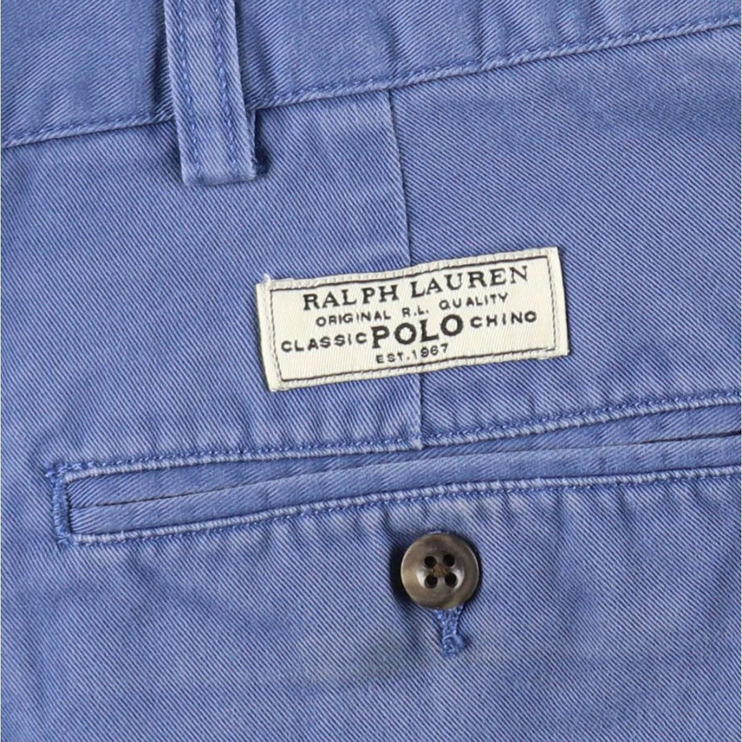 Ralph Lauren POLO by Ralph Lauren TYLER SHORT Two-pleat chino shorts, short pants, men's size W37 cotton blue type Vintage Second Hand