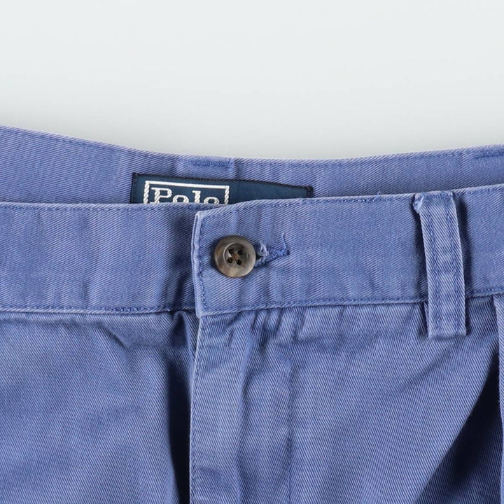 Ralph Lauren POLO by Ralph Lauren TYLER SHORT Two-pleat chino shorts, short pants, men's size W37 cotton blue type Vintage Second Hand