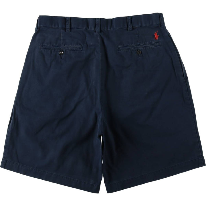 Ralph Lauren POLO by Ralph Lauren TYLER SHORT Two-pleat chino shorts, short pants, men's size W34 cotton navy blue type Vintage Second Hand