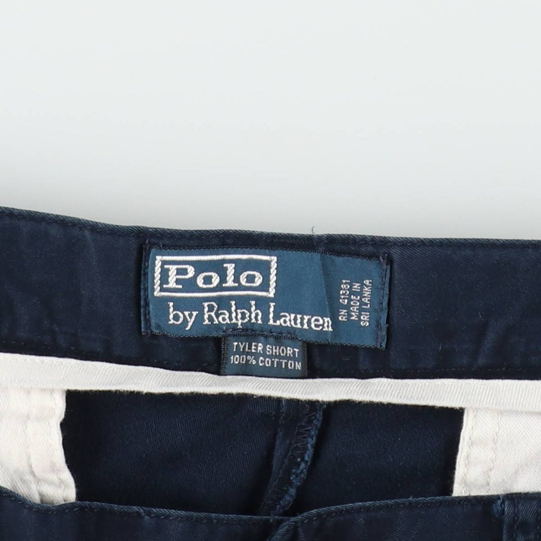 Ralph Lauren POLO by Ralph Lauren TYLER SHORT Two-pleat chino shorts, short pants, men's size W34 cotton navy blue type Vintage Second Hand