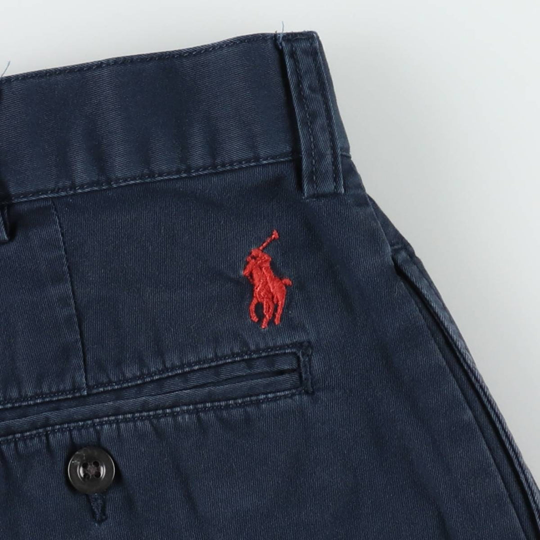Ralph Lauren POLO by Ralph Lauren TYLER SHORT Two-pleat chino shorts, short pants, men's size W34 cotton navy blue type Vintage Second Hand