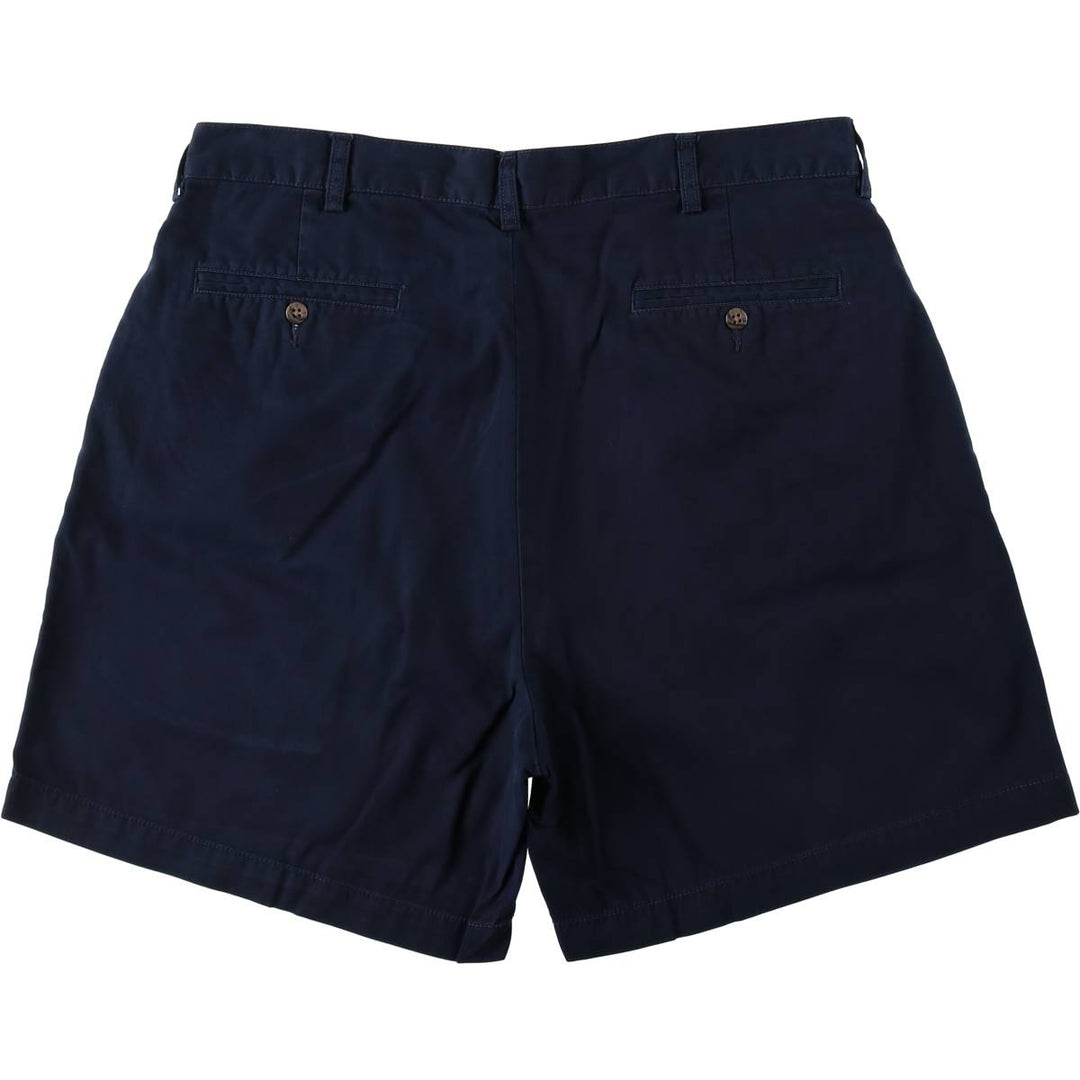 Ralph Lauren POLO by Ralph Lauren ANDREW SHORT Two-pleat chino shorts, short pants, men's size W35 cotton navy blue type Vintage Second Hand