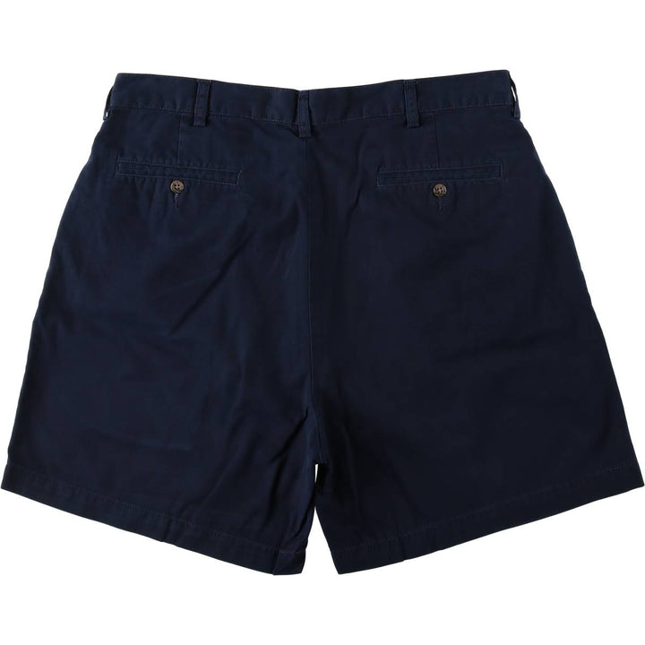 Ralph Lauren POLO by Ralph Lauren ANDREW SHORT Two-pleat chino shorts, short pants, men's size W35 cotton navy blue type Vintage Second Hand