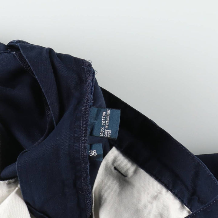 Ralph Lauren POLO by Ralph Lauren ANDREW SHORT Two-pleat chino shorts, short pants, men's size W35 cotton navy blue type Vintage Second Hand