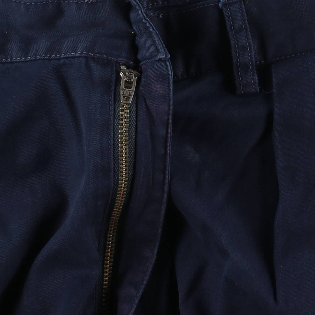 Ralph Lauren POLO by Ralph Lauren ANDREW SHORT Two-pleat chino shorts, short pants, men's size W35 cotton navy blue type Vintage Second Hand