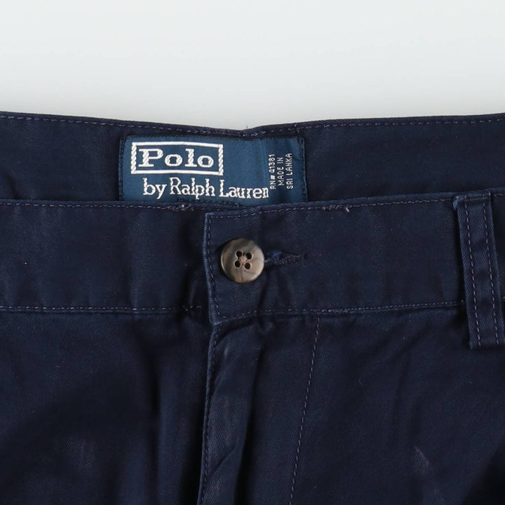 Ralph Lauren POLO by Ralph Lauren ANDREW SHORT Two-pleat chino shorts, short pants, men's size W35 cotton navy blue type Vintage Second Hand