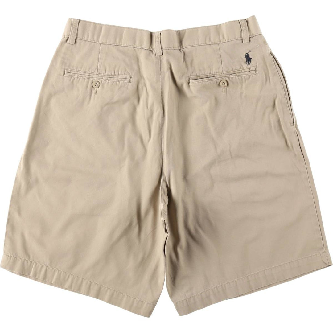 Ralph Lauren POLO by Ralph Lauren TYLER SHORT Two-pleat chino shorts, short pants, men's size W32 cotton Beige type Vintage Second Hand