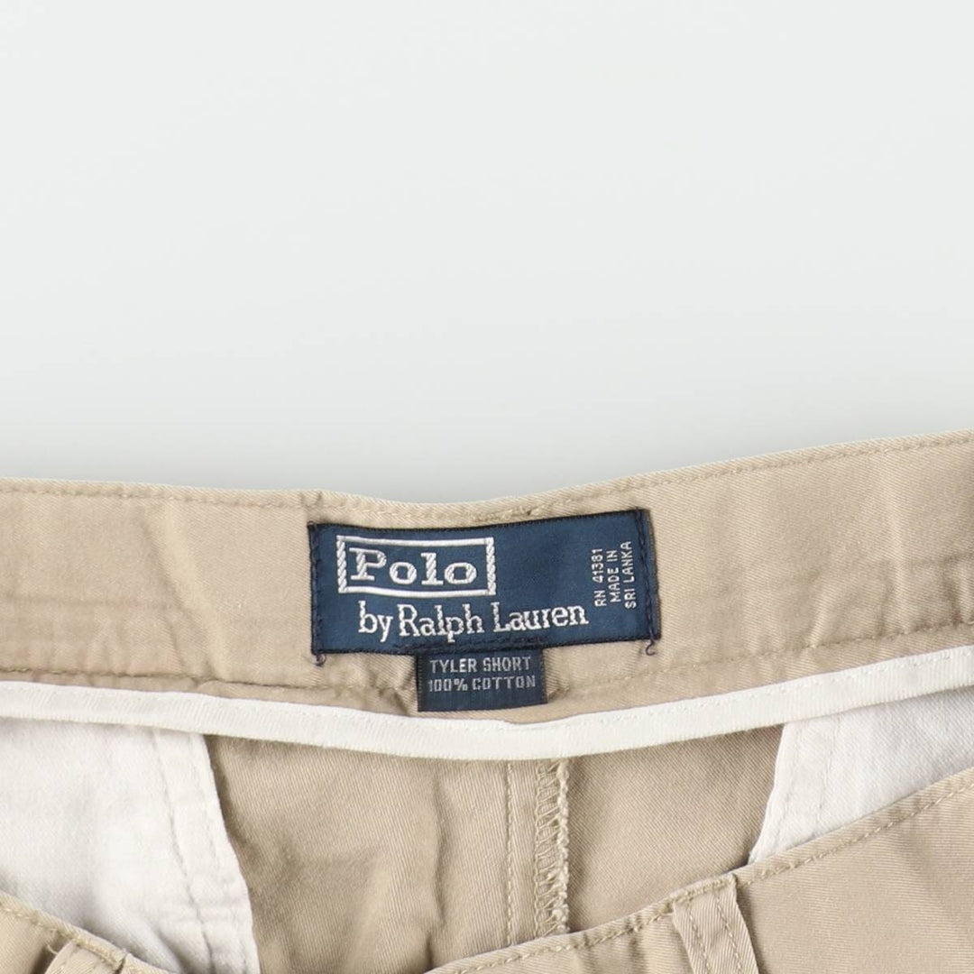 Ralph Lauren POLO by Ralph Lauren TYLER SHORT Two-pleat chino shorts, short pants, men's size W32 cotton Beige type Vintage Second Hand