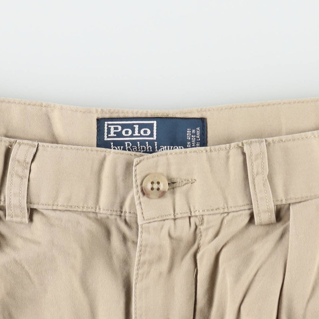 Ralph Lauren POLO by Ralph Lauren TYLER SHORT Two-pleat chino shorts, short pants, men's size W32 cotton Beige type Vintage Second Hand
