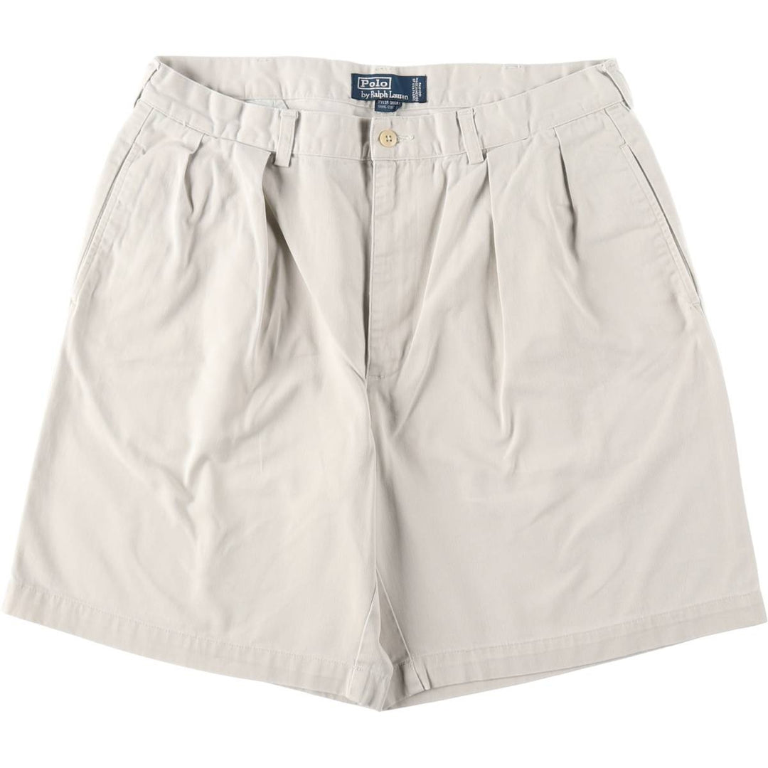 Ralph Lauren POLO by Ralph Lauren TYLER SHORT Two-pleat chino shorts, short pants, men's w35 equivalent cotton Beige type Vintage Second Hand