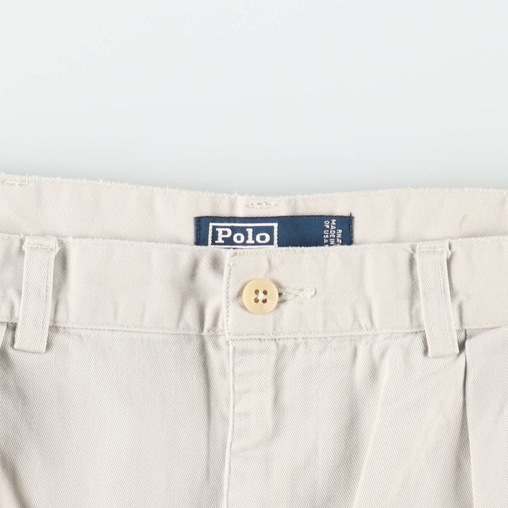Ralph Lauren POLO by Ralph Lauren TYLER SHORT Two-pleat chino shorts, short pants, men's w35 equivalent cotton Beige type Vintage Second Hand