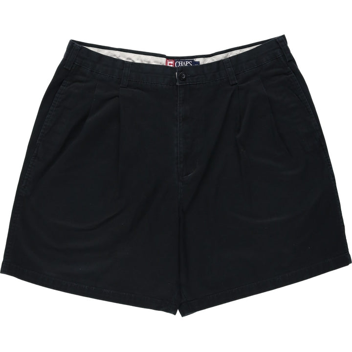 Ralph Lauren CHAPS Two-Pleat Chino Shorts, Men's Size W36 (approx.) cotton black type Vintage Second Hand