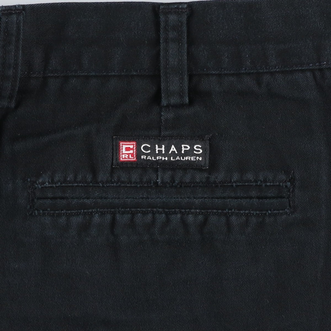 Ralph Lauren CHAPS Two-Pleat Chino Shorts, Men's Size W36 (approx.) cotton black type Vintage Second Hand
