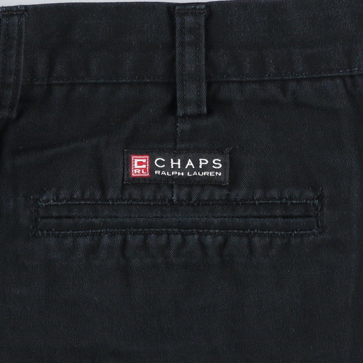 Ralph Lauren CHAPS Two-Pleat Chino Shorts, Men's Size W36 (approx.) cotton black type Vintage Second Hand