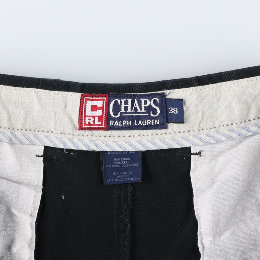 Ralph Lauren CHAPS Two-Pleat Chino Shorts, Men's Size W36 (approx.) cotton black type Vintage Second Hand