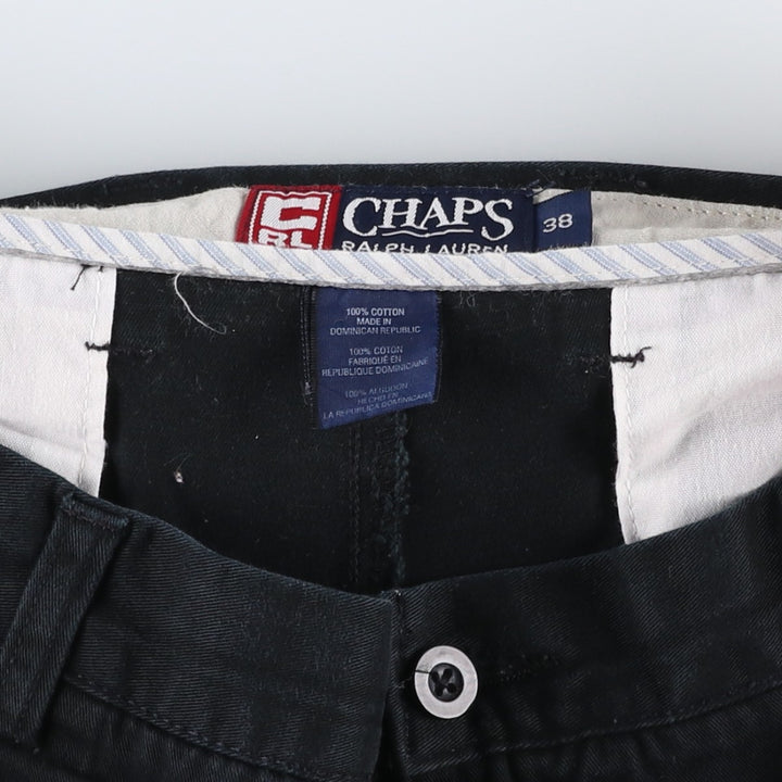 Ralph Lauren CHAPS Two-Pleat Chino Shorts, Men's Size W36 (approx.) cotton black type Vintage Second Hand