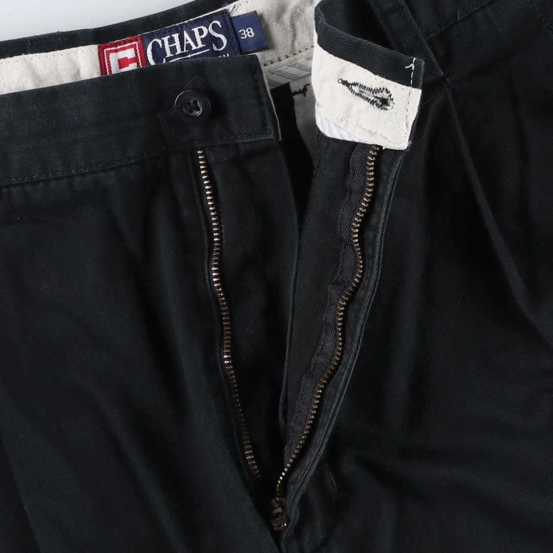 Ralph Lauren CHAPS Two-Pleat Chino Shorts, Men's Size W36 (approx.) cotton black type Vintage Second Hand