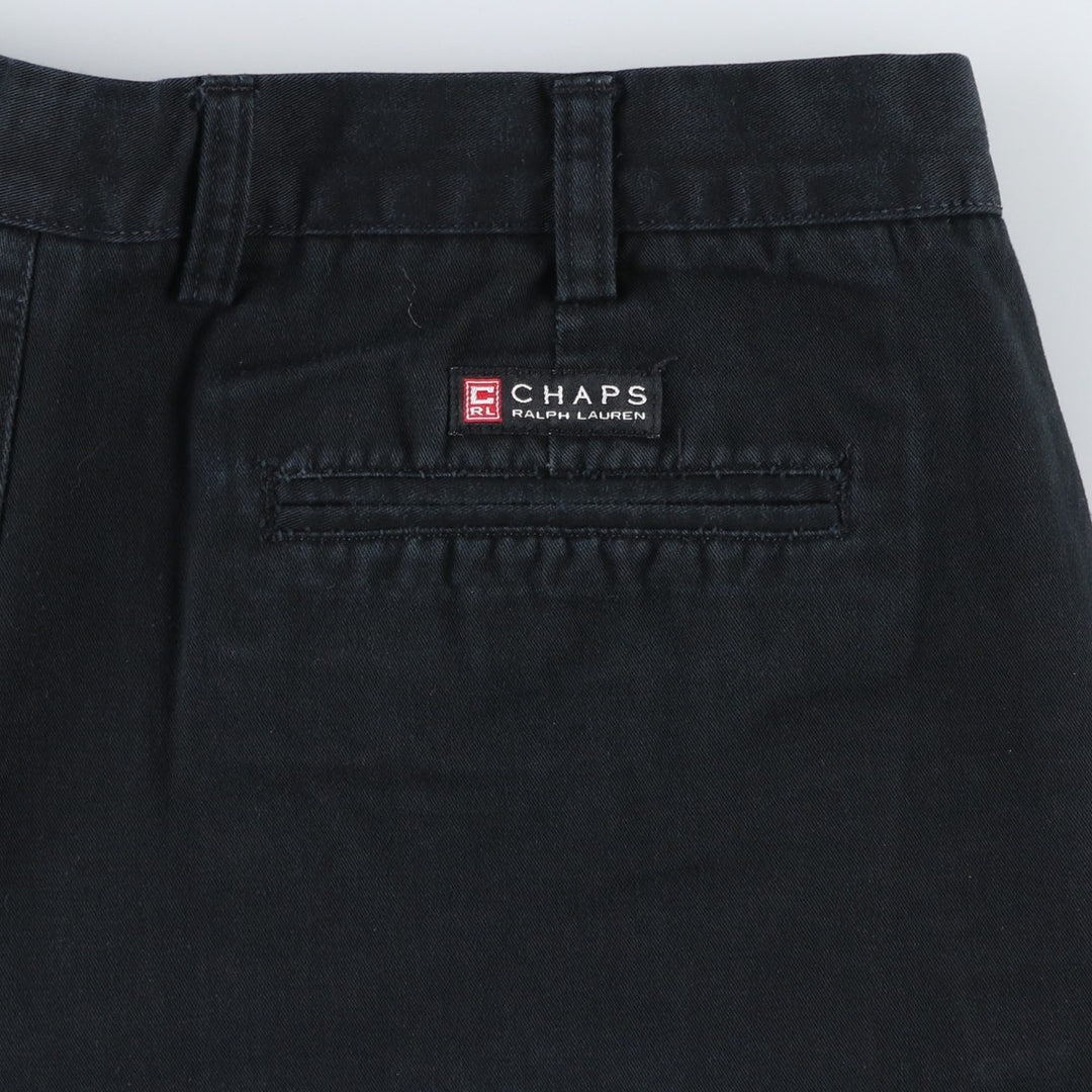Ralph Lauren CHAPS Two-Pleat Chino Shorts, Men's Size W36 (approx.) cotton black type Vintage Second Hand