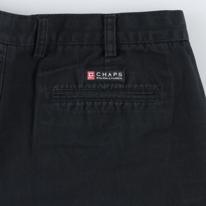 Ralph Lauren CHAPS Two-Pleat Chino Shorts, Men's Size W36 (approx.) cotton black type Vintage Second Hand