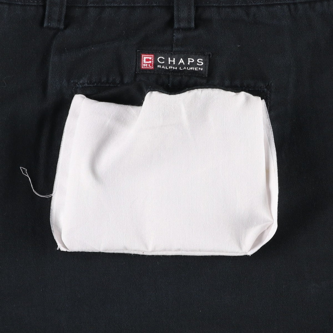 Ralph Lauren CHAPS Two-Pleat Chino Shorts, Men's Size W36 (approx.) cotton black type Vintage Second Hand