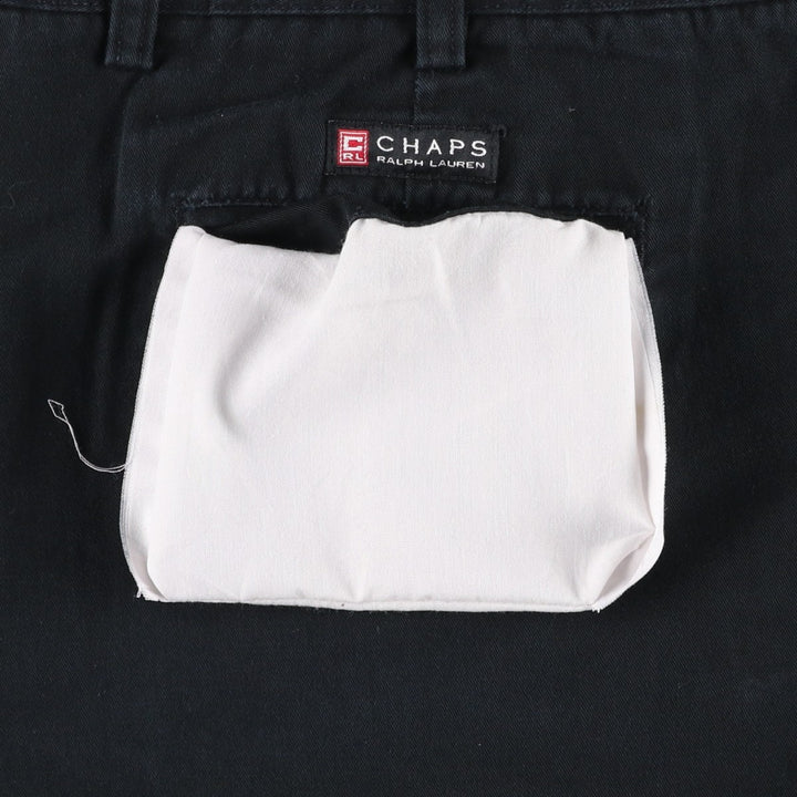 Ralph Lauren CHAPS Two-Pleat Chino Shorts, Men's Size W36 (approx.) cotton black type Vintage Second Hand