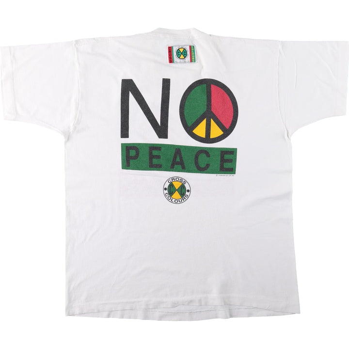 90'S Cross Colours Short-Sleeve Printed T-Shirt, Made in USA, Men's Size XL (Equivalent), Vintage cotton white type Vintage Second Hand