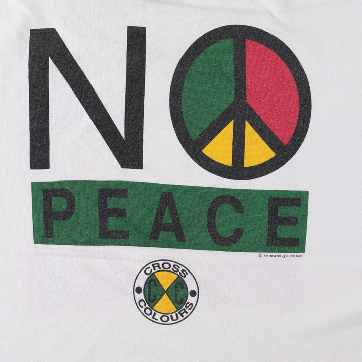 90'S Cross Colours Short-Sleeve Printed T-Shirt, Made in USA, Men's Size XL (Equivalent), Vintage cotton white type Vintage Second Hand